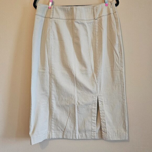 VINTAGE Gator of Florida khaki old money skirt-Sz 12 Petite-100% cotton sandyrum - Picture 1 of 3